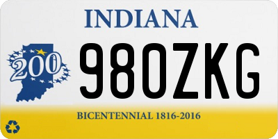 IN license plate 980ZKG
