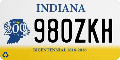IN license plate 980ZKH