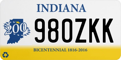 IN license plate 980ZKK
