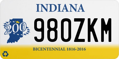 IN license plate 980ZKM