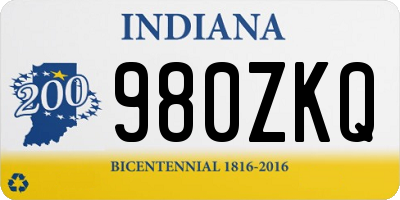IN license plate 980ZKQ