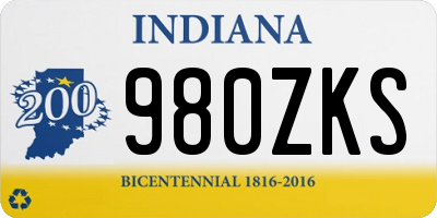 IN license plate 980ZKS