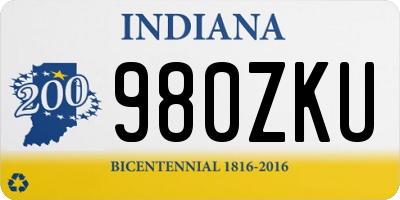 IN license plate 980ZKU