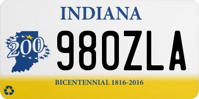 IN license plate 980ZLA