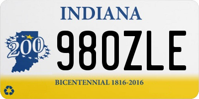 IN license plate 980ZLE