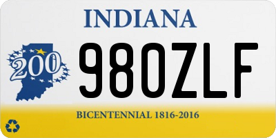 IN license plate 980ZLF