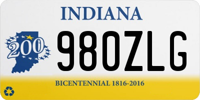 IN license plate 980ZLG