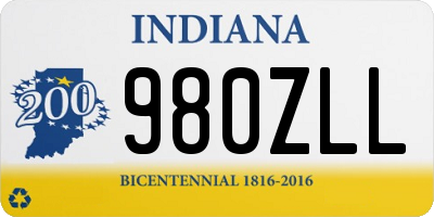 IN license plate 980ZLL