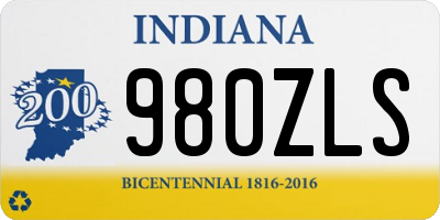 IN license plate 980ZLS