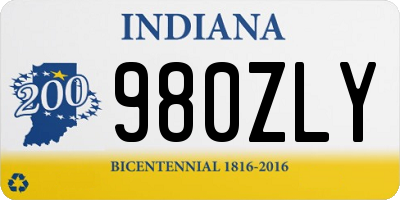 IN license plate 980ZLY