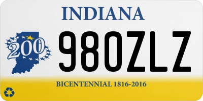IN license plate 980ZLZ