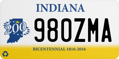IN license plate 980ZMA