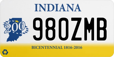 IN license plate 980ZMB