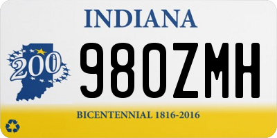 IN license plate 980ZMH