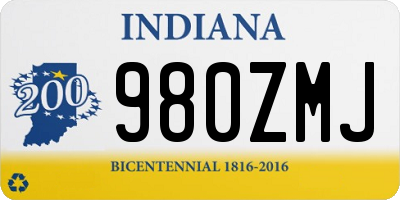 IN license plate 980ZMJ