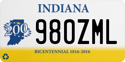 IN license plate 980ZML
