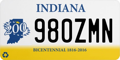 IN license plate 980ZMN