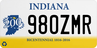 IN license plate 980ZMR