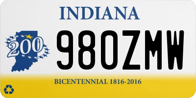 IN license plate 980ZMW