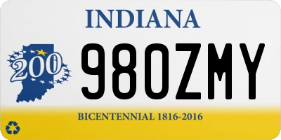 IN license plate 980ZMY