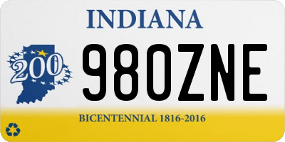 IN license plate 980ZNE
