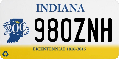 IN license plate 980ZNH