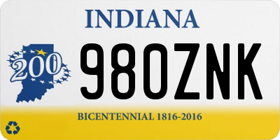 IN license plate 980ZNK