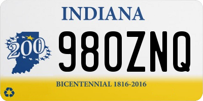 IN license plate 980ZNQ