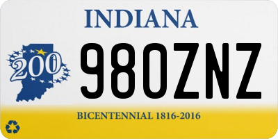 IN license plate 980ZNZ