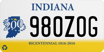 IN license plate 980ZOG