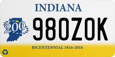 IN license plate 980ZOK