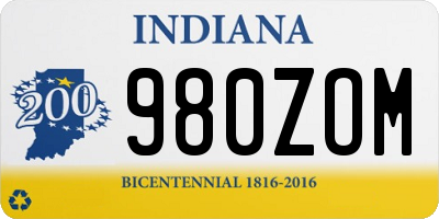 IN license plate 980ZOM