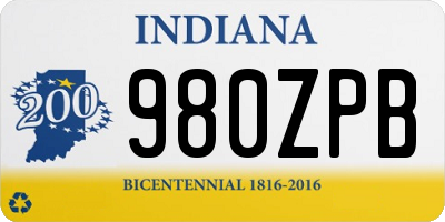 IN license plate 980ZPB