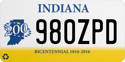 IN license plate 980ZPD