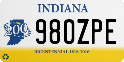 IN license plate 980ZPE