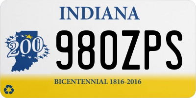 IN license plate 980ZPS