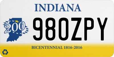 IN license plate 980ZPY