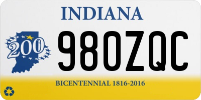 IN license plate 980ZQC