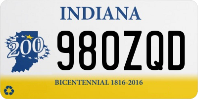 IN license plate 980ZQD