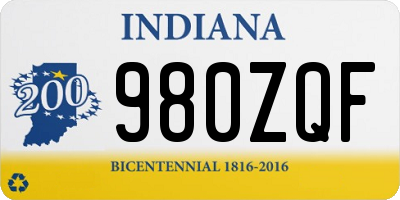 IN license plate 980ZQF