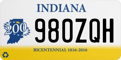 IN license plate 980ZQH