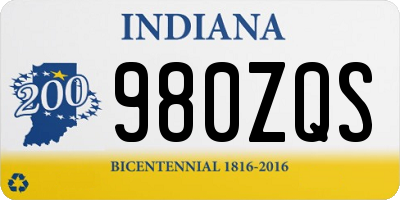 IN license plate 980ZQS
