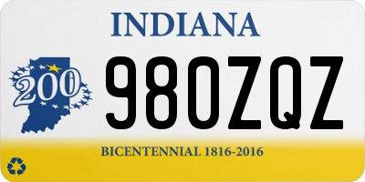 IN license plate 980ZQZ
