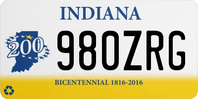 IN license plate 980ZRG