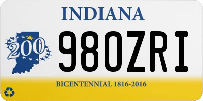 IN license plate 980ZRI