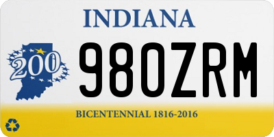 IN license plate 980ZRM