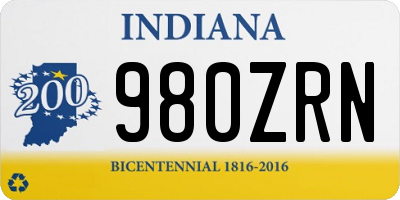 IN license plate 980ZRN