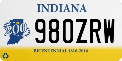 IN license plate 980ZRW