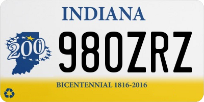 IN license plate 980ZRZ