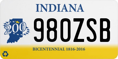 IN license plate 980ZSB
